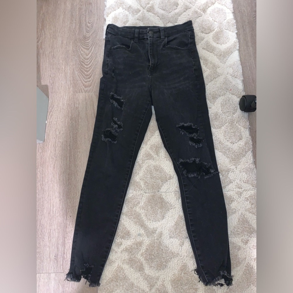 American Eagle black ripped jeans